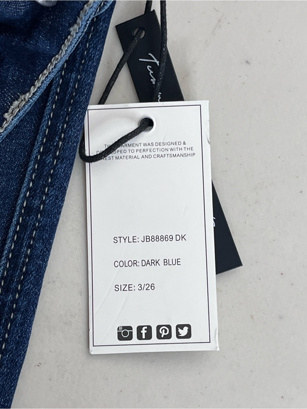 NWT Judy Blue The Alyssa Tummy Control Classic Straight Sz 3/26 Dark Blue Jeans - Picture 11 of 14